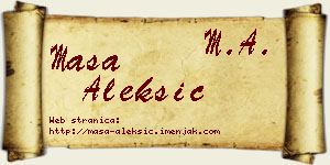 Maša Aleksić vizit kartica